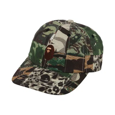 Pre-owned Bape Camo Patchwork Panel Cap 'green' | Men's Size Onesize