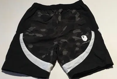 Pre-owned Bape Camo Shorts In Black