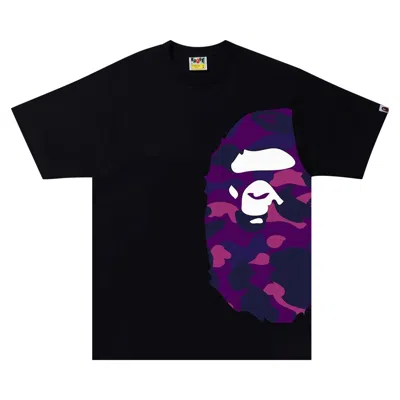 Pre-owned Bape Camo Side Ape Head Tee 'black/purple'