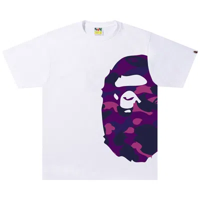 Pre-owned Bape Camo Side Ape Head Tee 'white/purple'