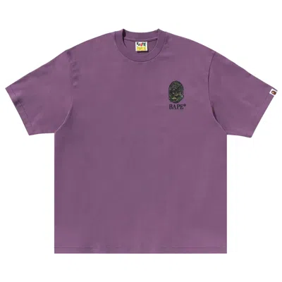 Pre-owned Bape Camo Stone Ape Head Relaxed Fit Tee 'purple'