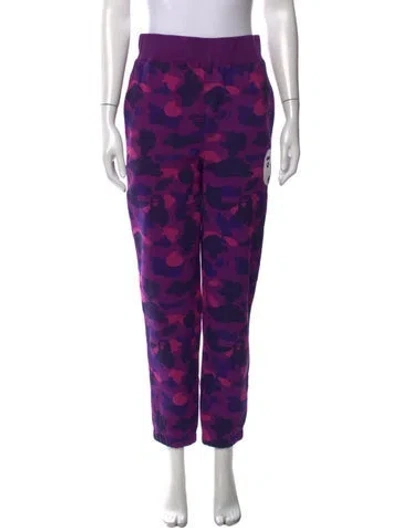 Pre-owned Bape Camo Sweatpants In Purple