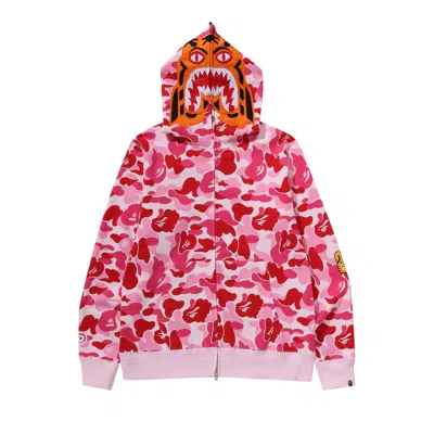 Pre-owned Bape Camo Tiger Full Zip Hoodie 'pink'