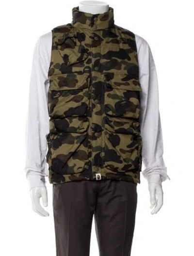Pre-owned Bape Camo Utility Camouflage Print Vest In Green