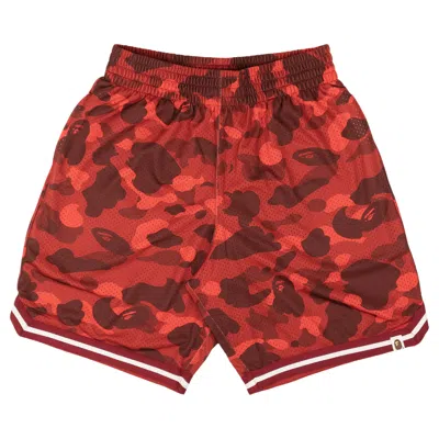 Pre-owned Bape Camo Wide Fit Basketball Shorts 'red'
