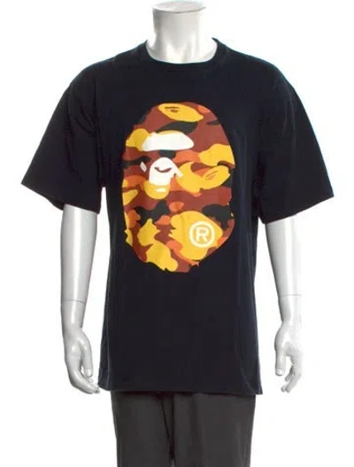 Pre-owned Bape Camouflage Print Crew Neck T-shirt In Black