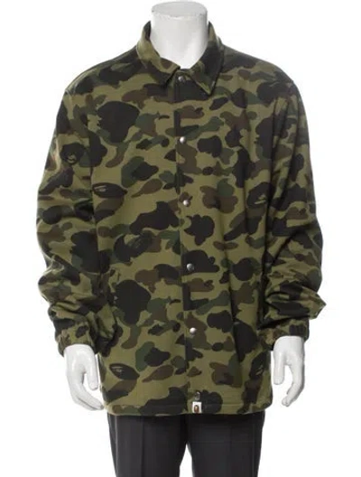 Pre-owned Bape Camouflage Print Utility Jacket In Green