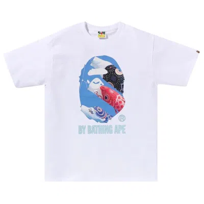 Pre-owned Bape Carp Photo By Bathing Ape Tee 'white' | Men's Size M