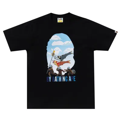 Pre-owned Bape Carp Streamer By Bathing Ape Tee 'black'