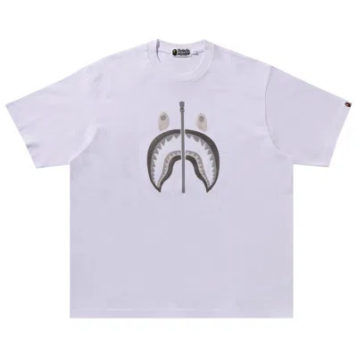 Pre-owned Bape Chain Stitch Shark Relaxed Fit Tee 'white' | Men's Size S
