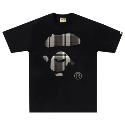 Pre-owned Bape Check Ape Face Tee 'black'