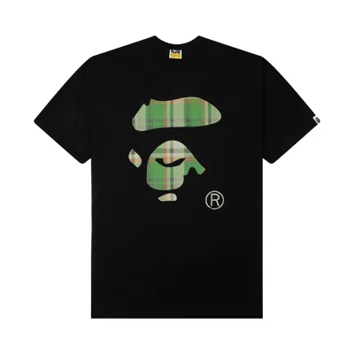 Pre-owned Bape Check Ape Face Tee 'black/green' | Men's Size Xl
