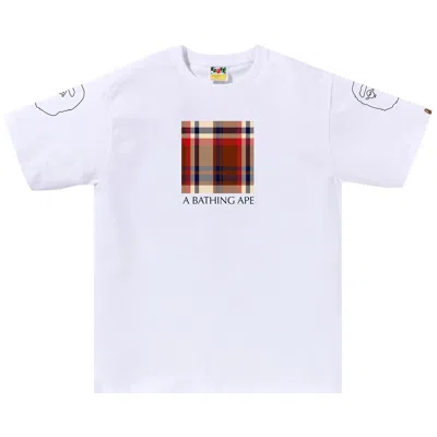 Pre-owned Bape Check Box Tee 'white' | Men's Size Xxl