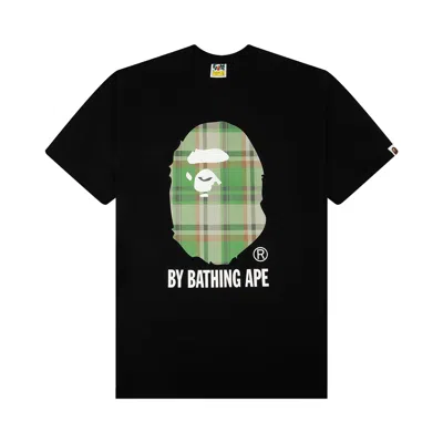 Pre-owned Bape Check By Bathing Ape Tee 'black/green' | Men's Size L