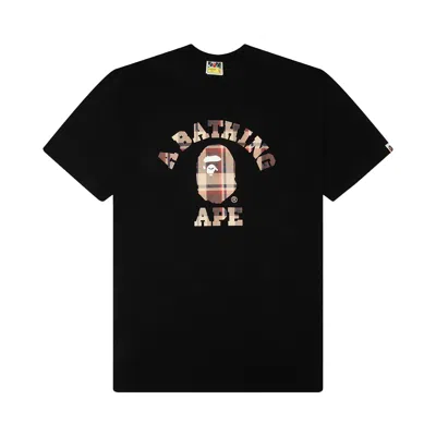 Pre-owned Bape Check By Bathing Ape Tee 'black/red' | Men's Size Xl