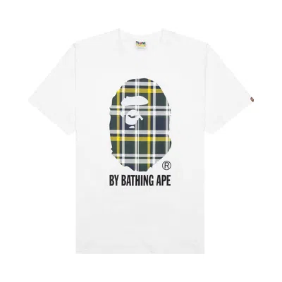 Pre-owned Bape Check By Bathing Ape Tee 'white/green'