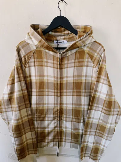 Pre-owned Bape Check Full Zip Hoodie In Beige/brown