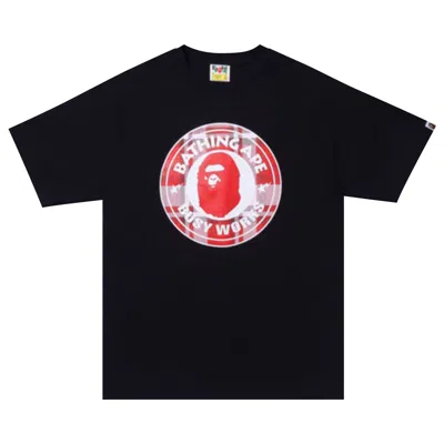 Pre-owned Bape Check Gift Busy Works Tee 'black'