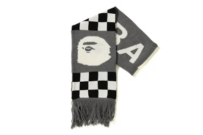 Pre-owned Bape Checker Knit Scarf In Black