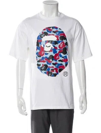 Pre-owned Bape Chicago Store Exclusive Ape Head Printed T-shirt In White