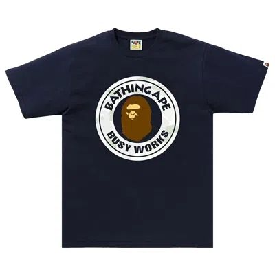 Pre-owned Bape City Camo Busy Works Tee 'navy' | Blue | Men's Size Xl