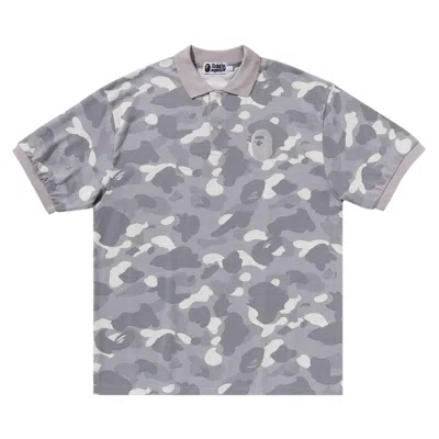 Pre-owned Bape City Camo Large Ape Head Polo Relaxed Fit 'grey'