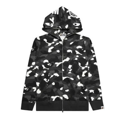 Pre-owned Bape City Camo Shark Full Zip Hoodie 'black'
