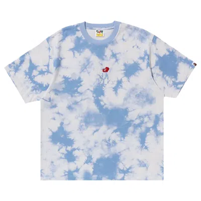 Pre-owned Bape Cloud Head Bleach Dye Tee 'blue' | Men's Size Xxl