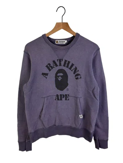 Pre-owned Bape Collage Logo Sweatshirts In Light Navy