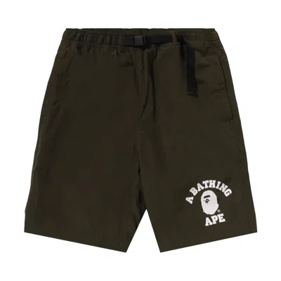 Pre-owned Bape College Beach Shorts 'olive Drab' In Green