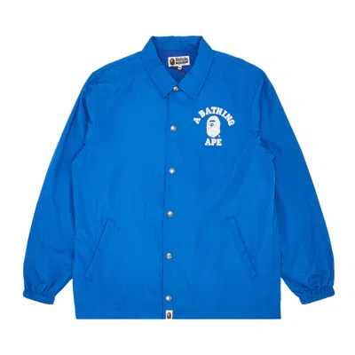 Pre-owned Bape College Coach Jacket 'blue'