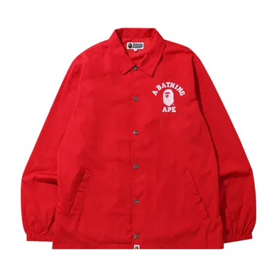 Pre-owned Bape College Coach Jacket 'red' | Men's Size L