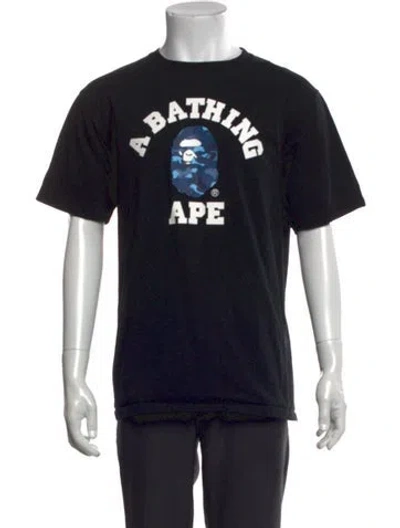 Pre-owned Bape College Graphic Print T-shirt In Black