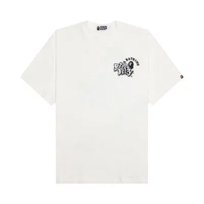 Pre-owned Bape College Graphic Tee 'ivory' In Cream