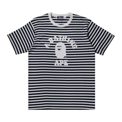 Pre-owned Bape College Hoop Tee 'navy' In Blue