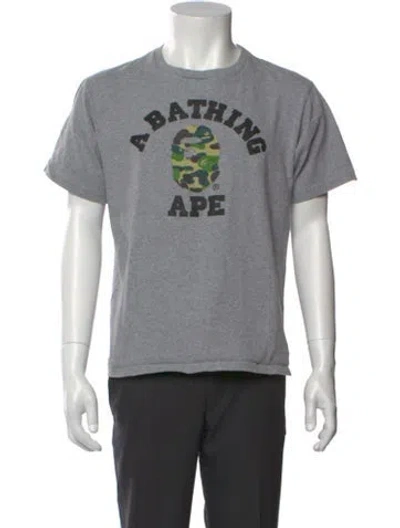 Pre-owned Bape College Logo Graphic Print T-shirt In Gray