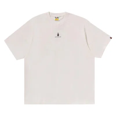 Pre-owned Bape College Logo Relaxed Fit Tee 'ivory' | Cream | Men's Size M