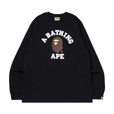 Pre-owned Bape College Long-sleeve Tee 'black'