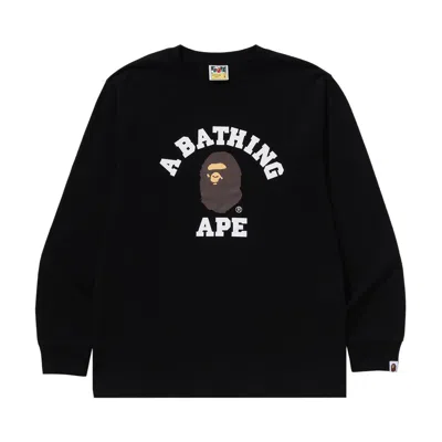Pre-owned Bape College Long-sleeve Tee 'black' | Men's Size Xl