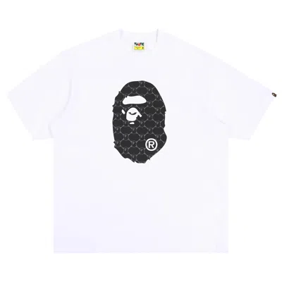 Pre-owned Bape College Monogram Ape Head Relaxed Fit Tee 'white' | Men's Size S