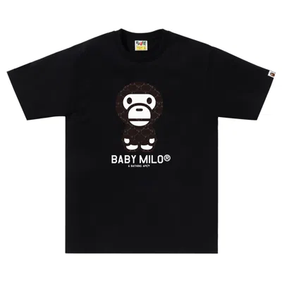 Pre-owned Bape College Monogram Baby Milo Tee 'black/black'