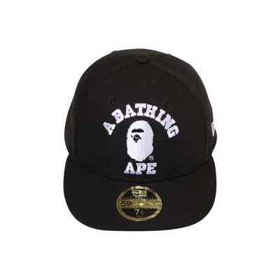 Pre-owned Bape College New Era 59fifty Low Profile Cap 'black'