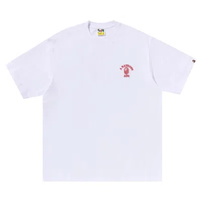 Pre-owned Bape College One Point Relaxed Fit Tee 'white'
