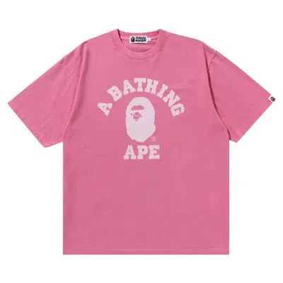 Pre-owned Bape College Overdye Tee 'pink' | Men's Size Xxl