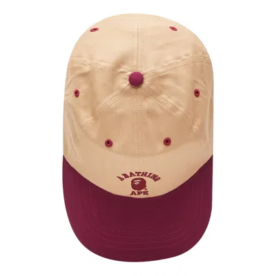 Pre-owned Bape College Panel Cap 'beige' In Cream