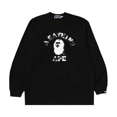 Pre-owned Bape College Relaxed Fit Long-sleeve Tee 'black' | Men's Size L