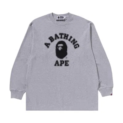 Pre-owned Bape College Relaxed Fit Long-sleeve Tee 'grey' | Men's Size L