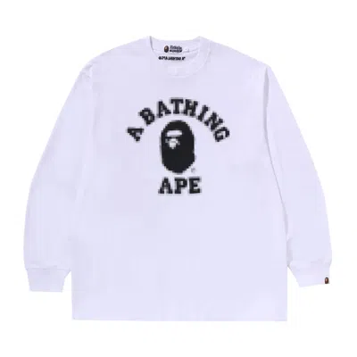 Pre-owned Bape College Relaxed Fit Long-sleeve Tee 'white' | Men's Size M