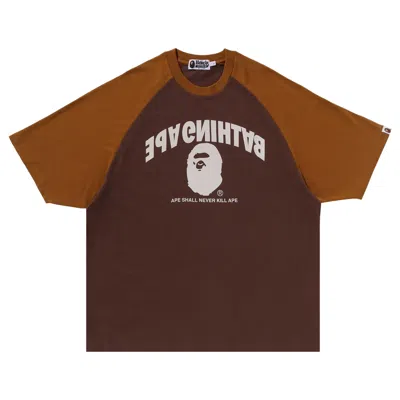 Pre-owned Bape College Relaxed Fit Raglan Tee 'brown'