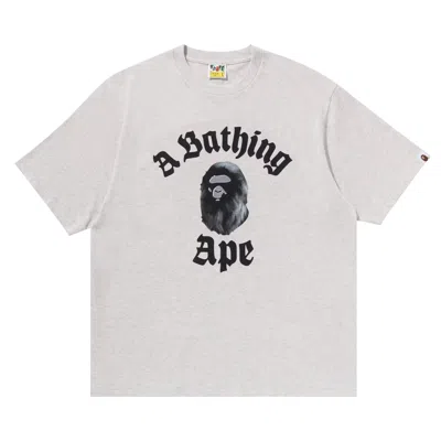 Pre-owned Bape College Relaxed Fit Tee #2 'grey' | Men's Size S In Gray